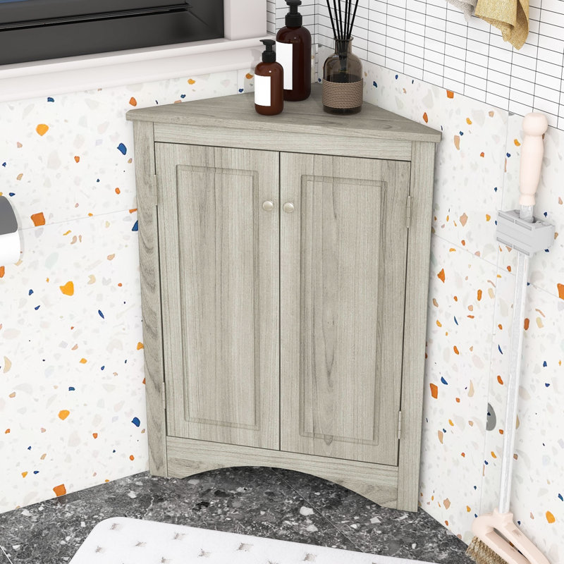Bathroom Storage Cabinet with Shelves, Oak