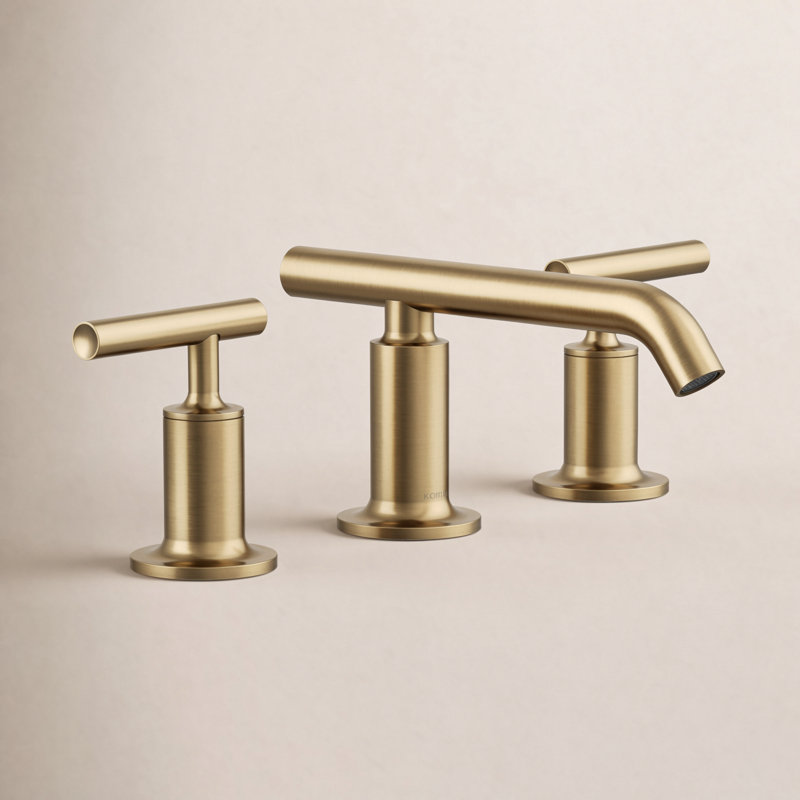 Purist Widespread Bathroom Faucet with Drain Assembly, Vibrant Brushed Moderne Brass