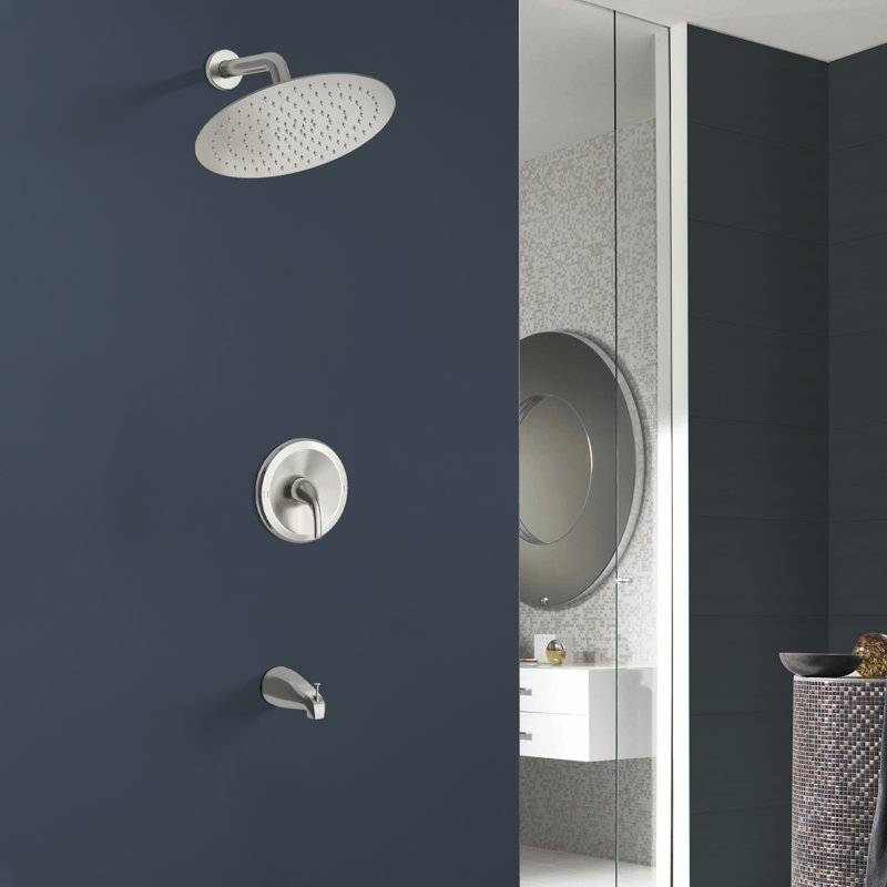 Système de douche mural rond 10 pouces avec valve brute Topcraft
