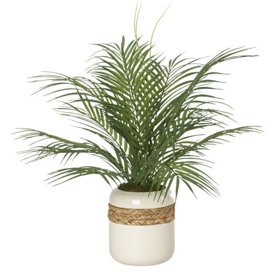 Faux Palm Plant in Ceramic Planter