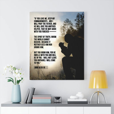 Keep My Commandments John 14:15 - Wrapped Canvas Textual Art