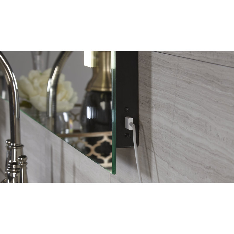 Sleek Frameless Rectangular Vanity Bathroom Mirror with LUM Lighting