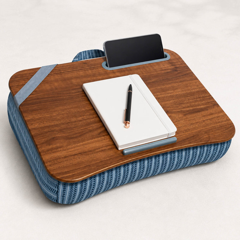 Bureau portatif, base de coussin et support pour téléphone portable