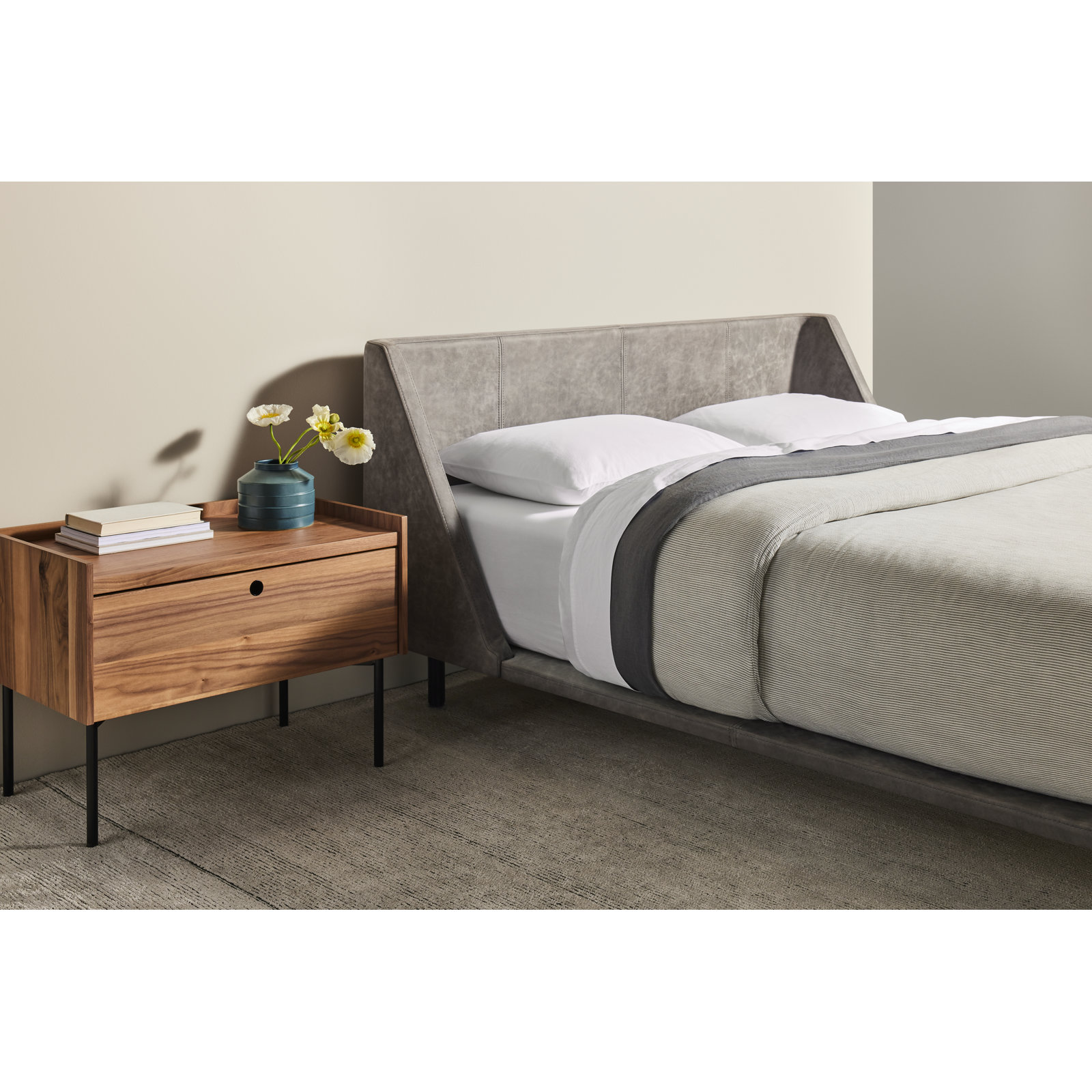 Peek 1 - Drawer Nightstand, Rustic Walnut