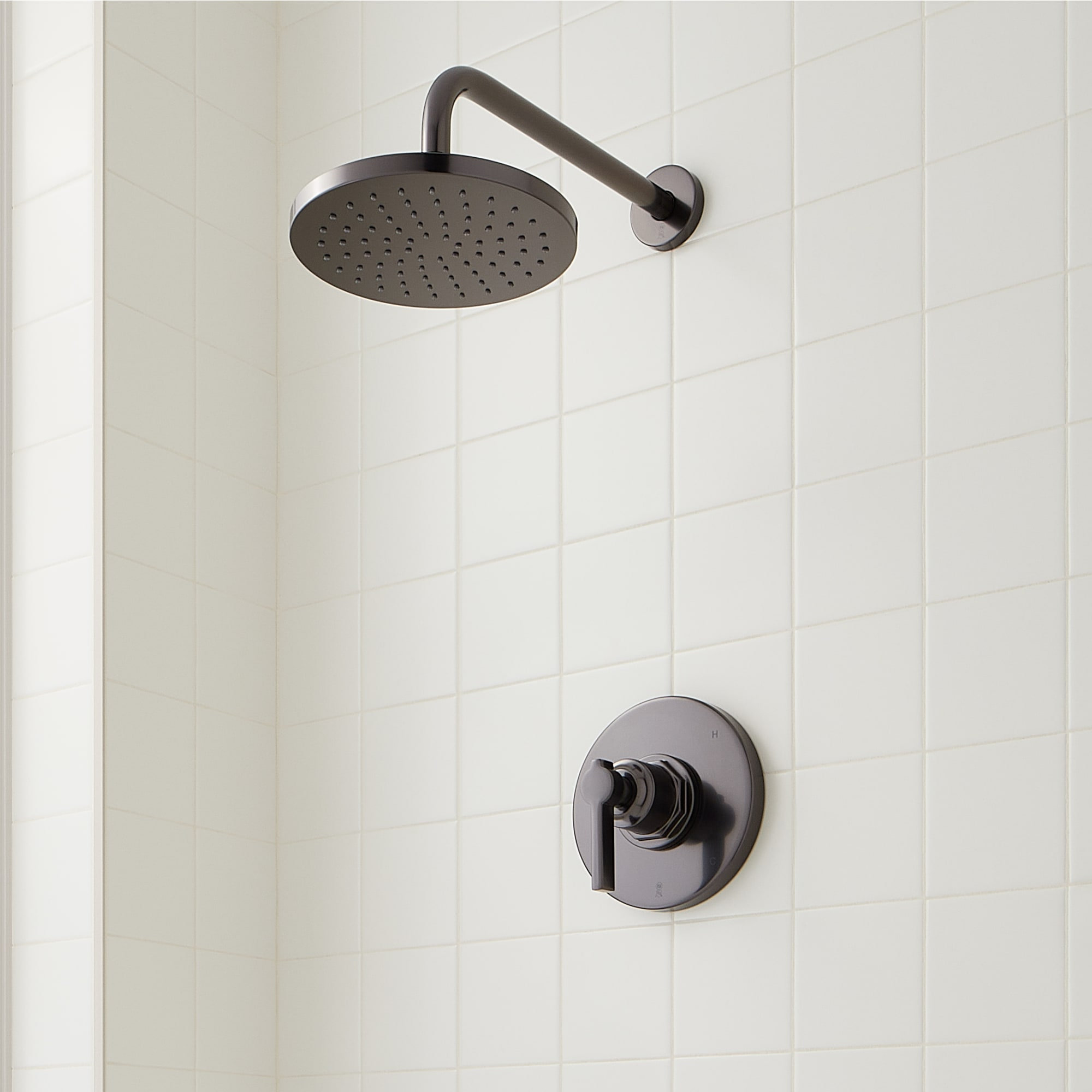 Shower Head Rough Signature Hardware Greyfield Pressure Balanced Shower Only Trim Package ...