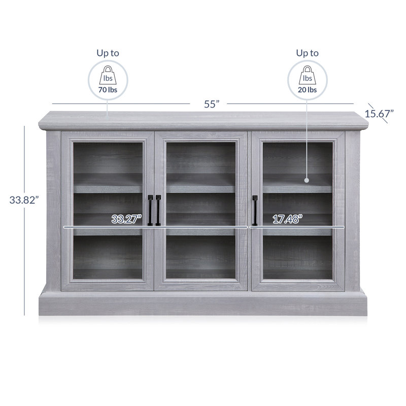 Kihlani 55'' Sideboard, Stone Gray