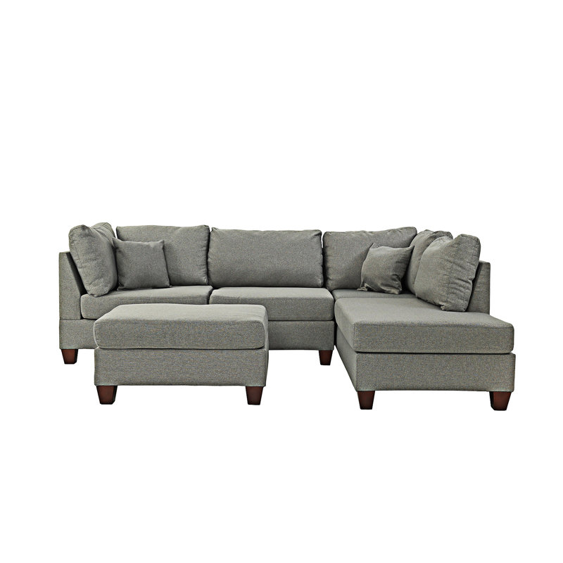 Canapé modulaire réversible avec repose-pieds, Gris
