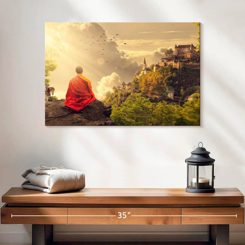 Adella Buddhist Monk At The Temple, 16" H x 24" W