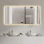 Miroir de salle de bain 48 po x 32 po avec lumière, miroir rétroéclairé à DEL, gradation tricolore, fonction antibuée, imperméable, capteur intelligent