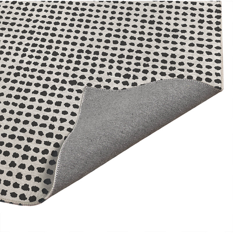 Tapis de cuisine anti-dérapant léger Grunge Row, Rectangulaire 3 pi x 5 pi, Ivoire/gris anthracite