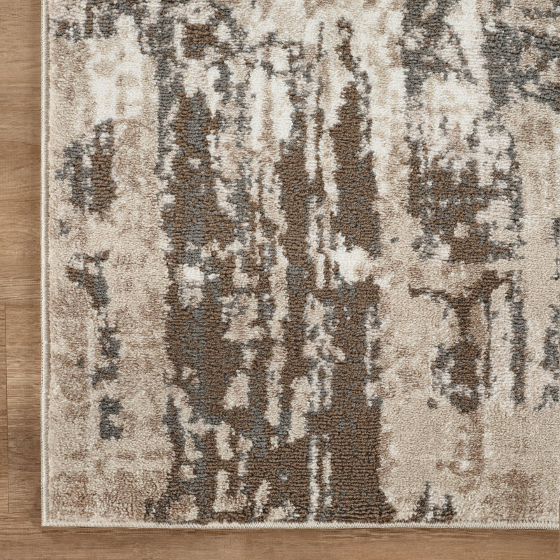 Tapis beige abstrait et gris Andrew Andrew, Beige/gris, 10 pi 0 po x 14 pi 0 po