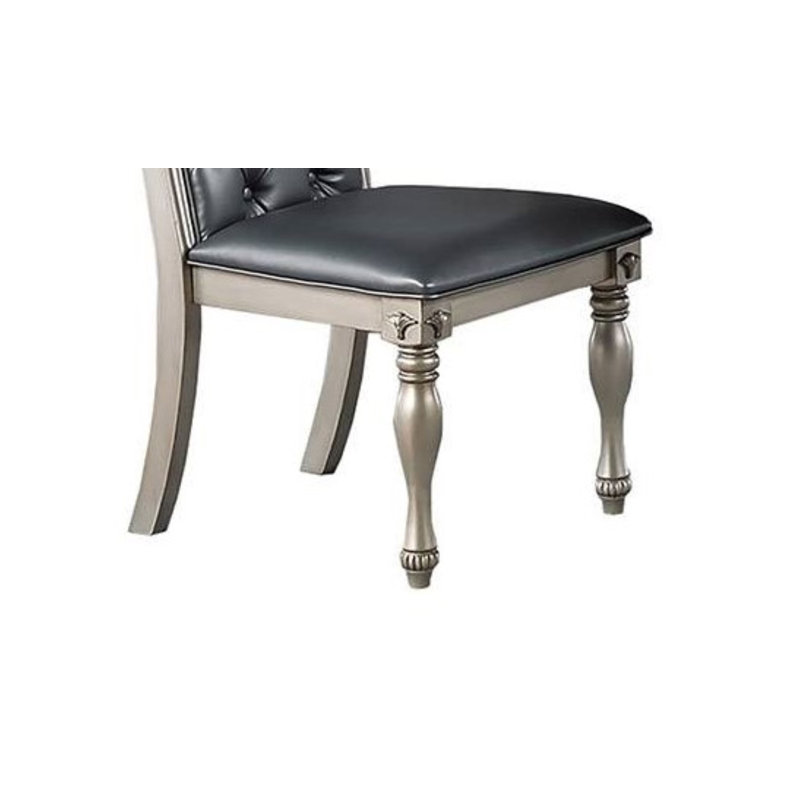 Chaise parsons capitonnée Yerielcci en gris foncé