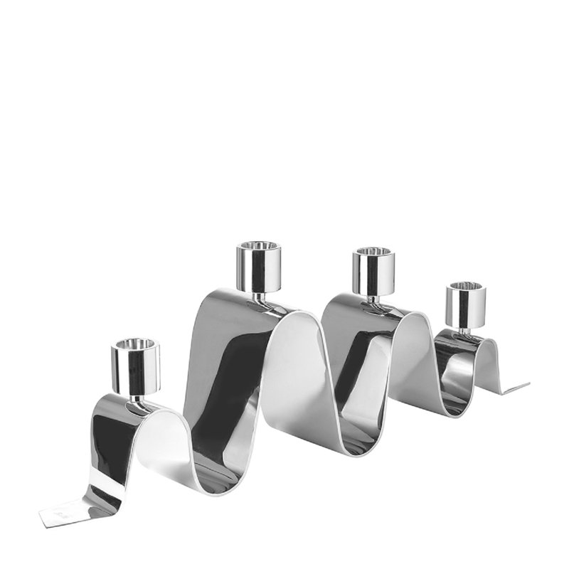 Lustre Hilara nickel argenté à 4 brûleurs