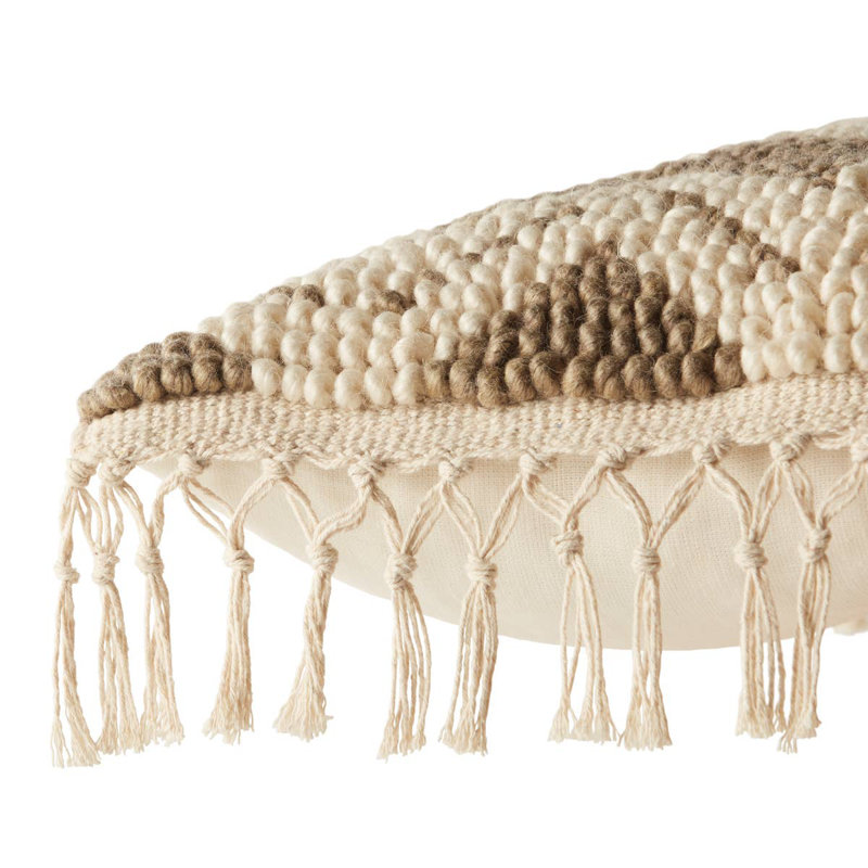 Coussin Oakleaf, Taupe/crème, Polyester / bourre de polyester