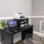 Support pour imprimante avec tablette et rangement en bois pour bureau à la maison / bureau, support pour imprimante