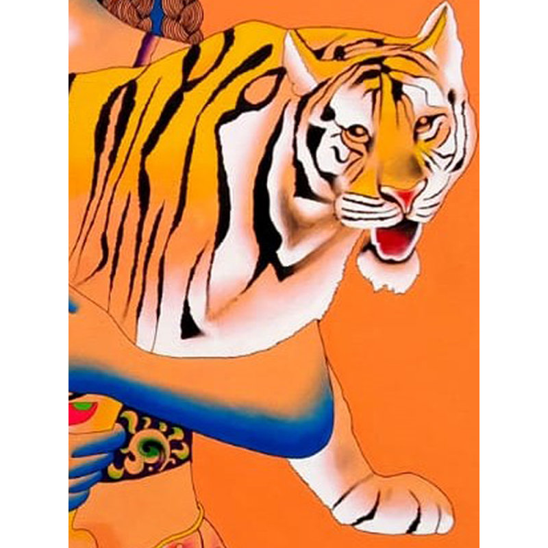 Tigre et douce | Acrylique sur toile | Par Kattakuri Ravi