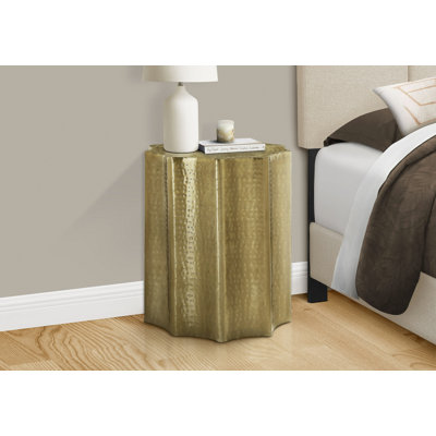 Table d'appoint, tambour, côté, bout, table de chevet, lampe, salon, chambre à coucher, métal, contemporain, moderne
