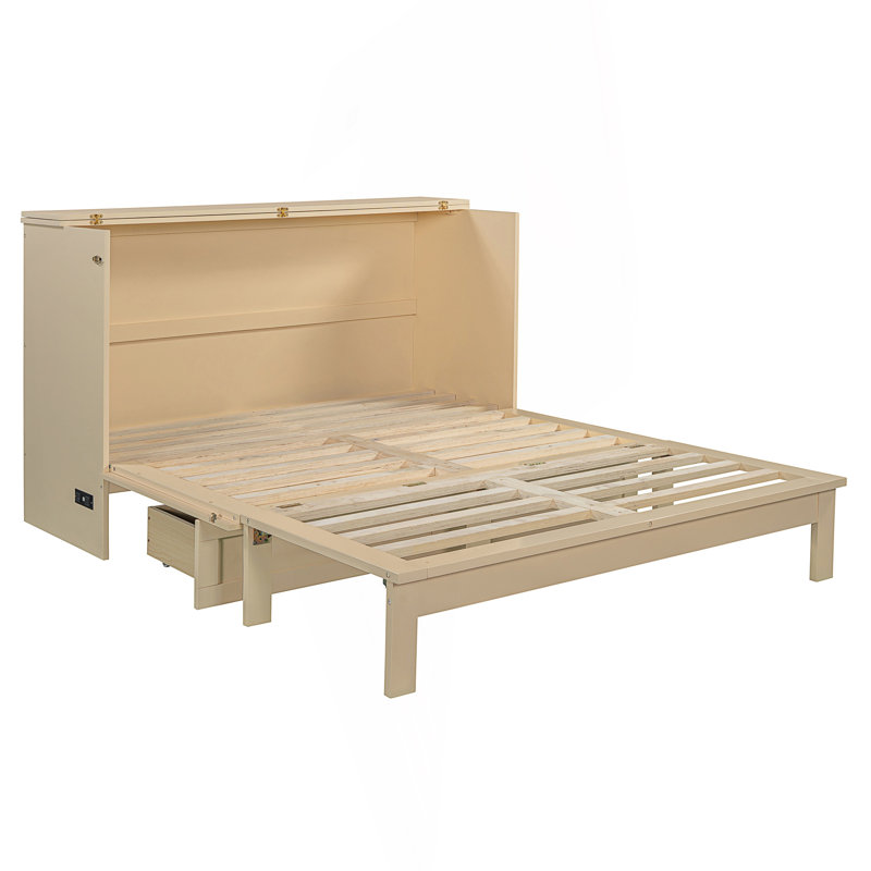 Grand lit escamotable avec grands tiroirs, Gold