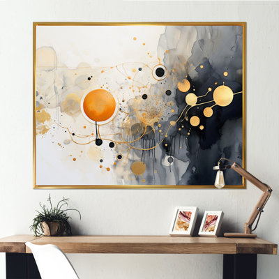 «Black and Gold Whimsical Waves I», reproduction sur toile