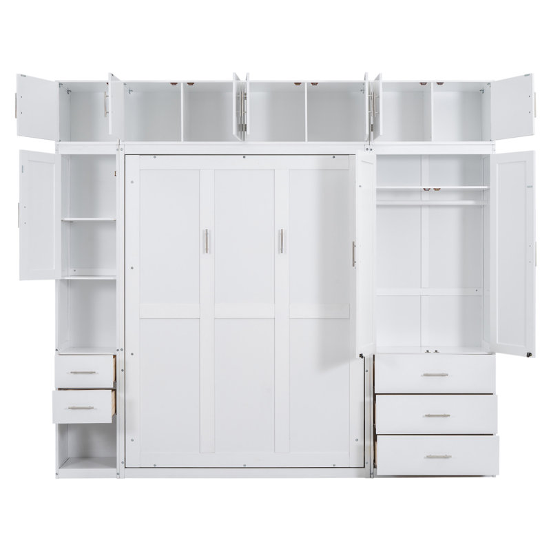Lit escamotable avec casiers et armoires Murphy, Lit double