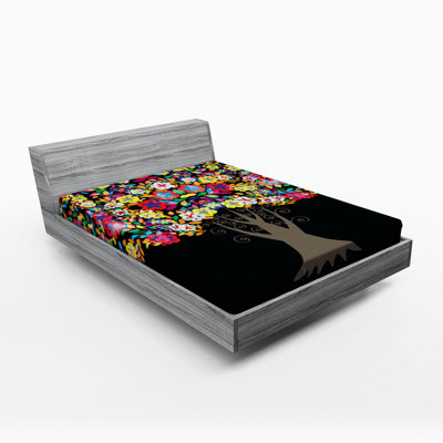 Drap-housse floral en microfibre