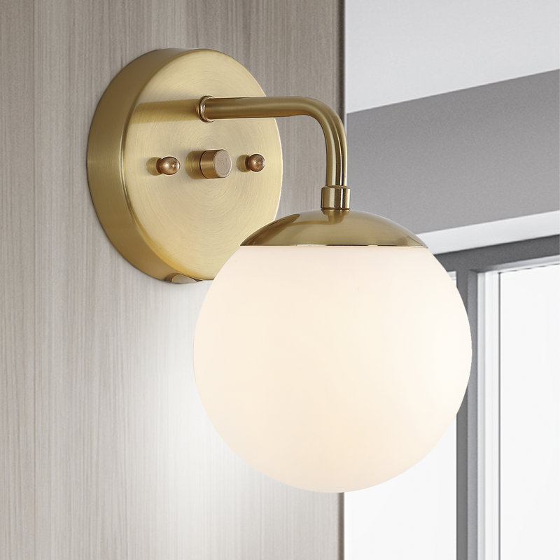 Meuble-lavabo contemporain à 1 lumière Louis, Laiton doré, Une lumière