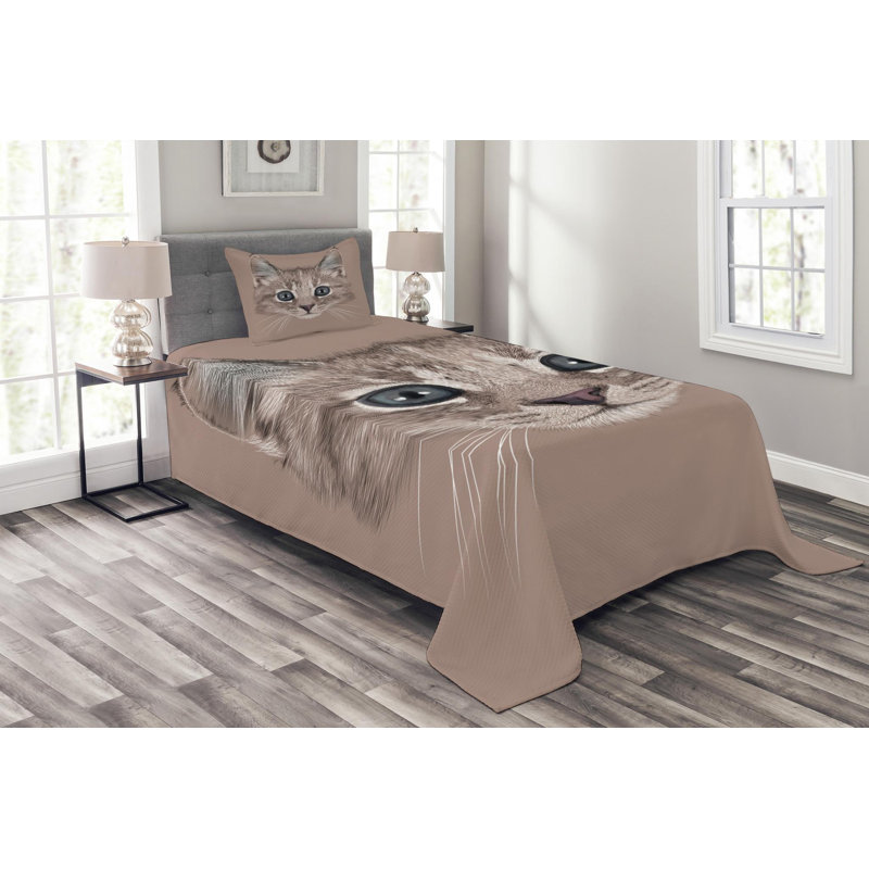 Farmhouse / Country Polyester Coverlet, Twin Coverlet + 1 Sham