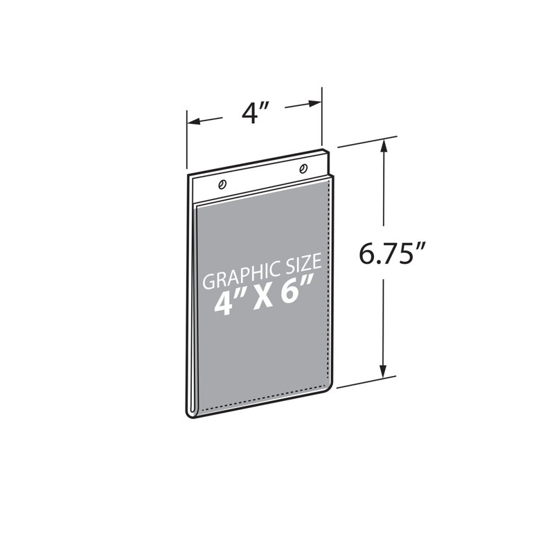 Clear Acrylic Wall Hanging Frame 4" wide x 6'' High - Vertical/Portrait, 10-Pack