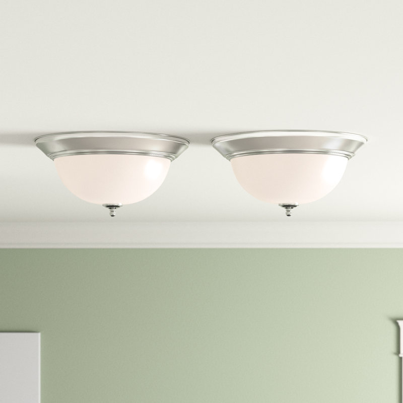Plafonnier encastré 1 lumière Almaraz, Nickel satiné, H 5,5 po x l 13 po x P 13 po