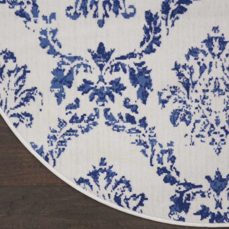 Businge Damask Indoor Rug, Round 8'
