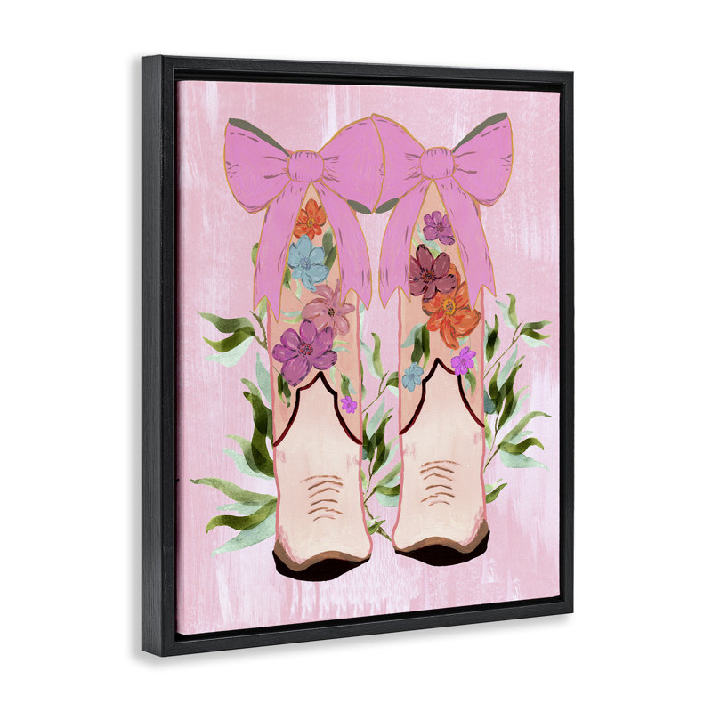 Cadre flottant bottes et boucles Cowgirl Design, design par Kara Keller Designs, Cadre flottant noir de jais