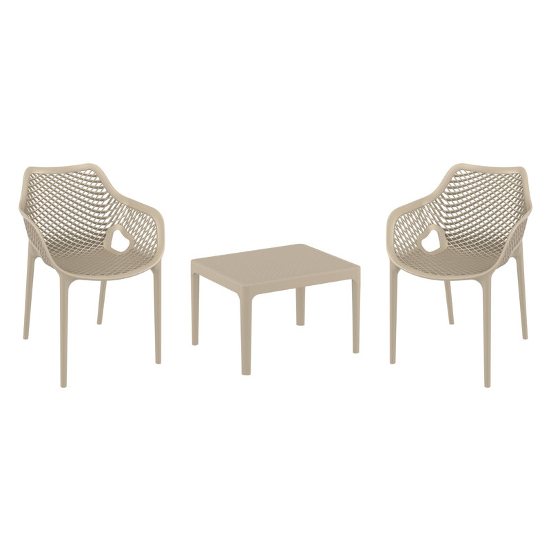 Farrah 2 Person Armchair Seating Set, Taupe