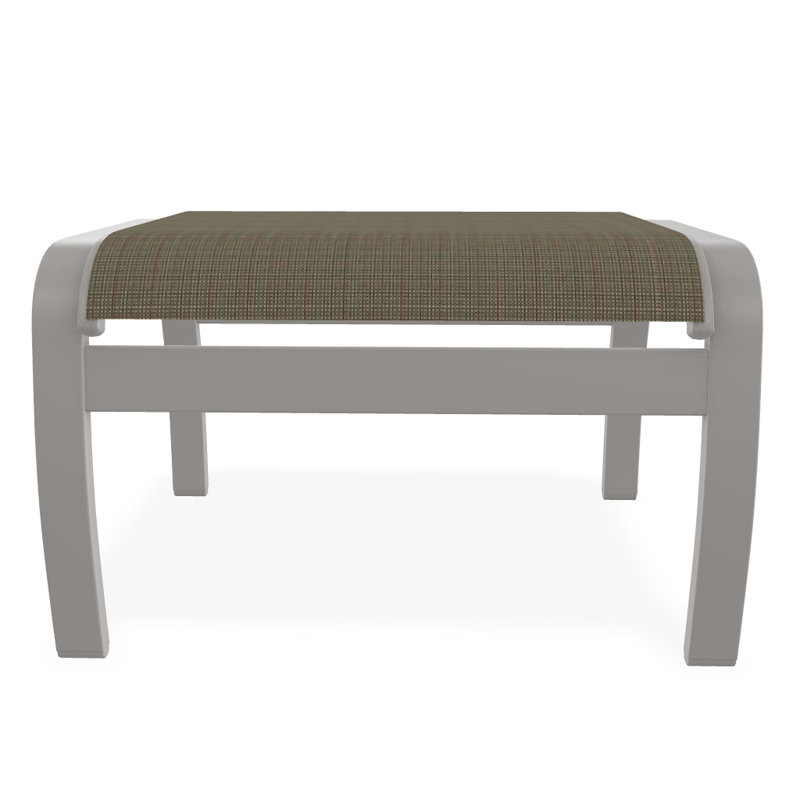 Repose-pieds d'extérieur avec coussin Askar, Tweed Sunbrella® brun, Gris chaleureux texturé
