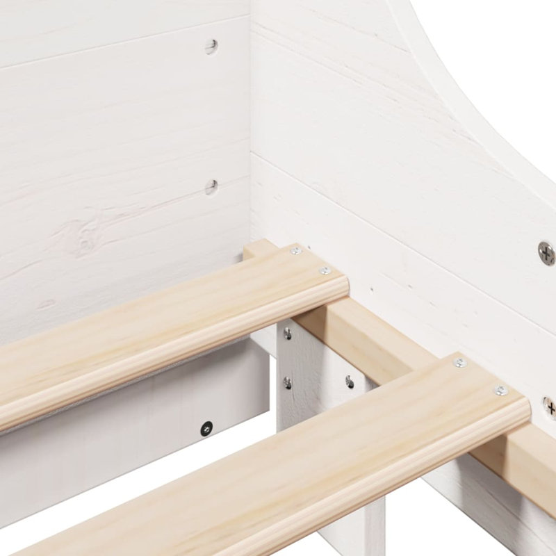 Boilleau Solid Wood Bed, 140 x 200 cm, White