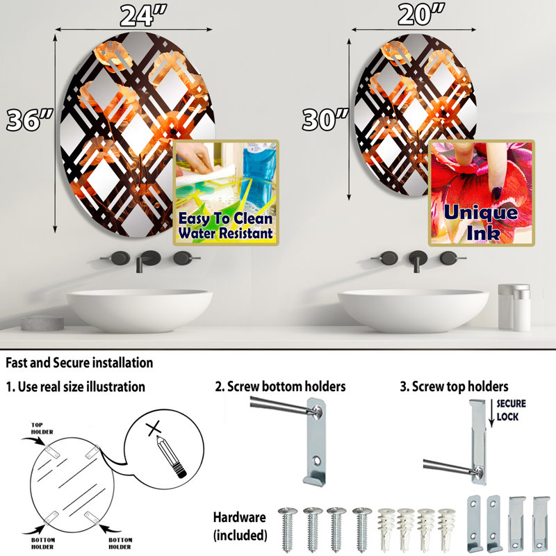 Miroir mural oval, 35,4 po x 23,6 po
