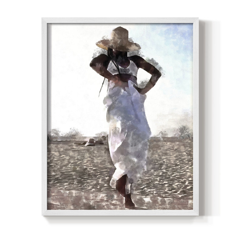 Her Dance I Framed Print - Solid Wood, White, 14" H x 11" W