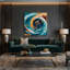 Art mural bleu sur toile Sports Triathlon-623782946