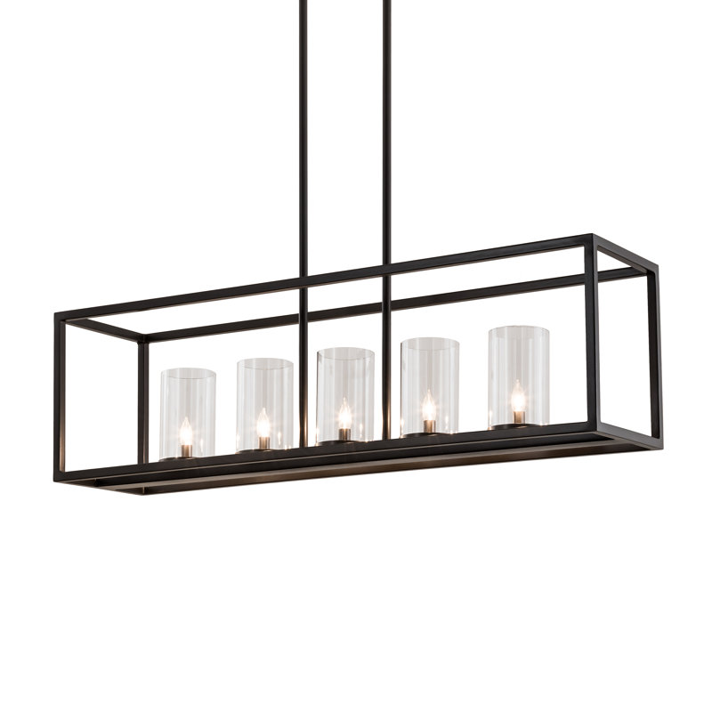 Luminaire suspendu pour îlot de cuisine Affinity, H 14 po x l 48 po x P 12 po, 5 lumières