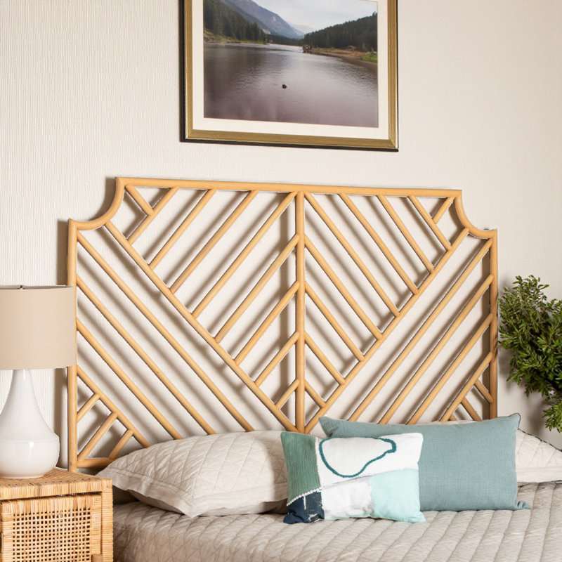 Tête de lit grand format en rotin brun naturel Braithe, H 32,53 po x l 63,53 po x P 1,8 po