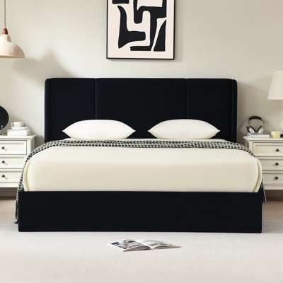 Juanetta Hydraulic Lift Up Storage Wingback Upholstered Platform Bed