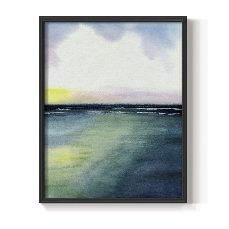 Sherbet Sunset Diptych II, reproduction encadrée - bois massif, H 28 po x l 22 po, Noir