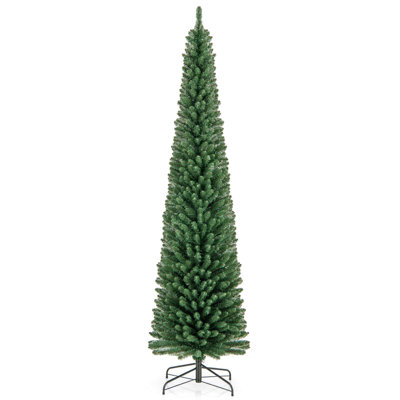Slim Cashmere Flocked Pre-Lit Christmas Tree