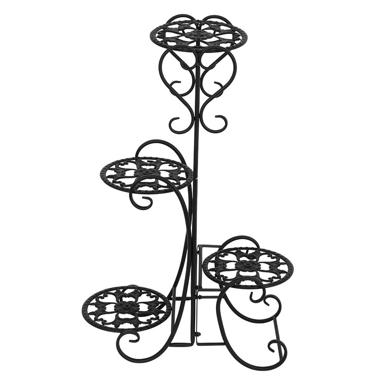 4 pots de fleurs arrondis en métal