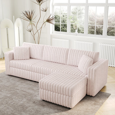 106.3" Soft In Pink. Hydraulic Lift Included. Frame And Filler. Modular For Various Settings. Detachable & Washable Cushions. Contemporary Home Decoration Convenience Storage. Quality Materials To