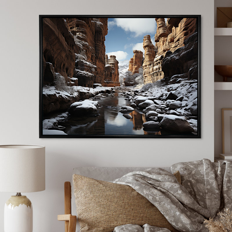 Canyon Winter Legacy - Imprimé, H 12 po x l 20 po x P 1 po, Cadre flottant noir