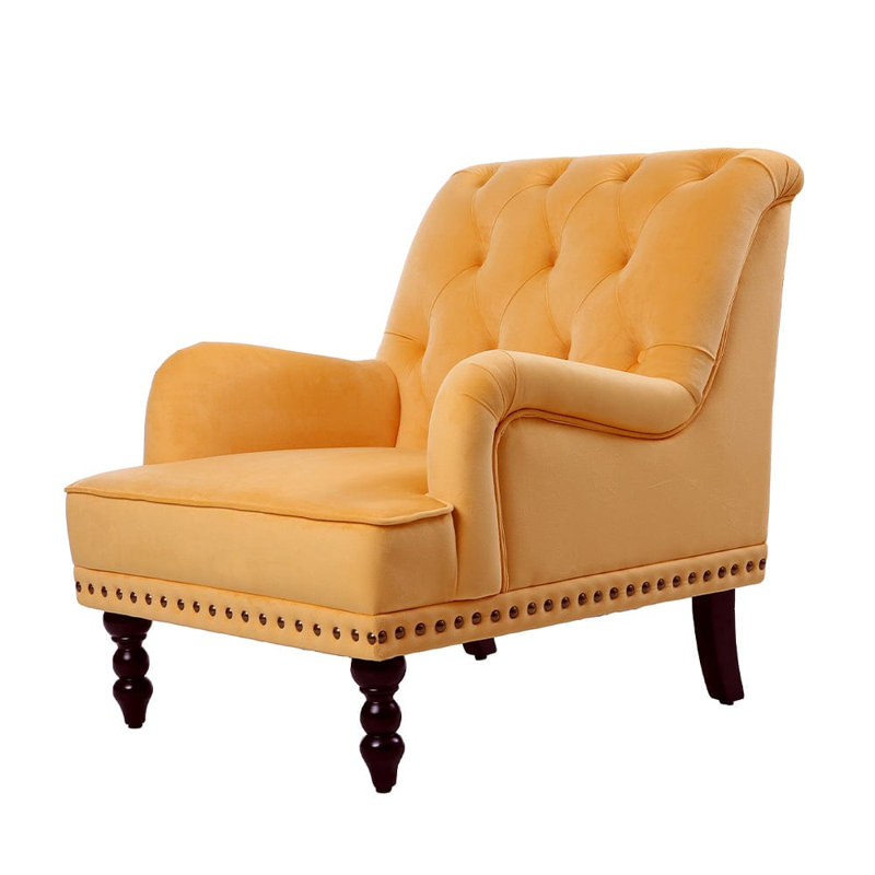 Velvet Accent Chair Rubber Leg
