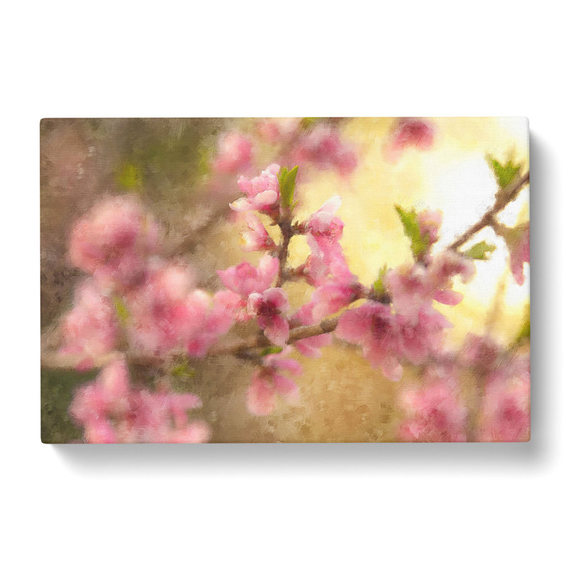 Cherry Blossom Flowers - Wrapped Canvas, 35cm H x 50cm W x 3cm D