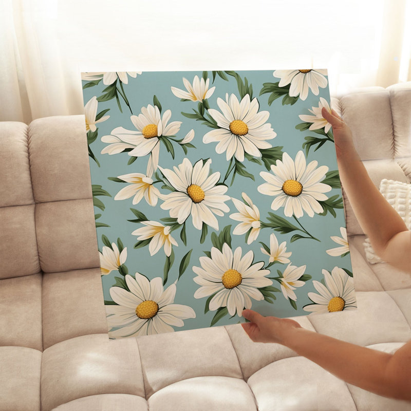 Floral Daisy Flowers, impression d'art moderne sans cadre, H 14 po x l 14 po