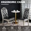 Chaise en bois d'hévéa classique avec coussin en cuir - assise robuste et confortable