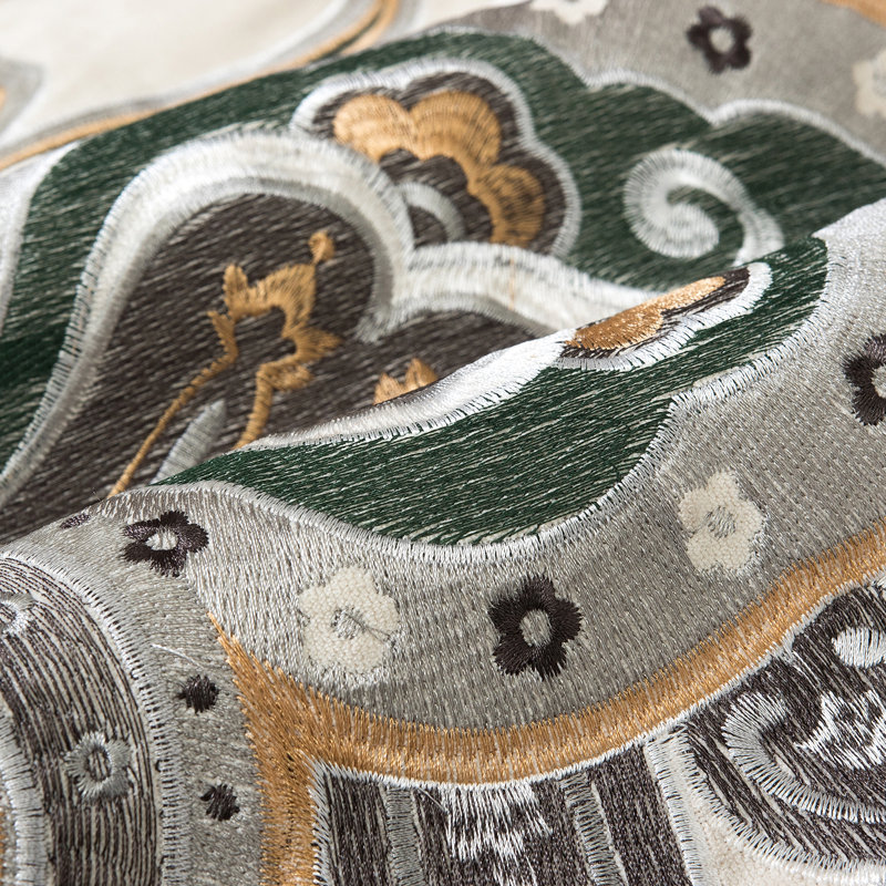 Embroidered Cotton Reversible Pillow Cover
